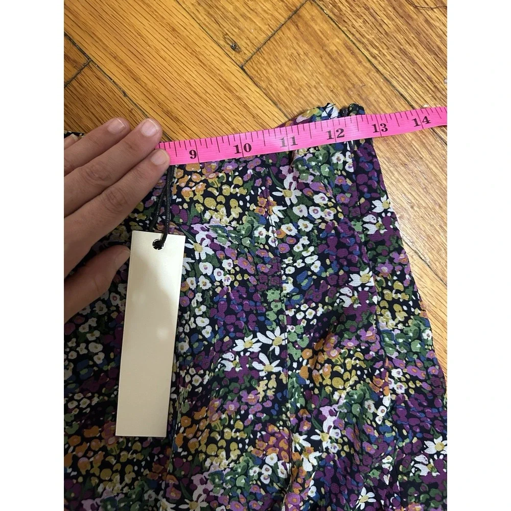 Pinch Skirt Size Small Multicolor Dainty Floral Pattern Boho Pleated Swing